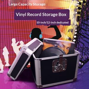 Boîte de rangement rectangulaire en alliage d'aluminium pour disques vinyles LP, portable, grande capacité - Product Image 2