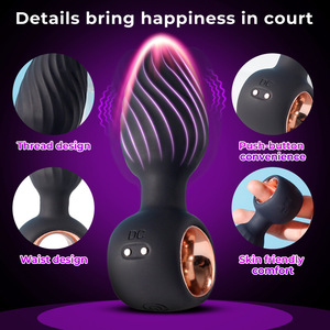 Heiß begehrter, 360° drehbarer, ferngesteuerter Prostata-Vibrations-Analplug, Analplug mit Gewinde, Silikon-Sexspielzeug-Set für Erwachsene, Analvibrator - Product Image 6