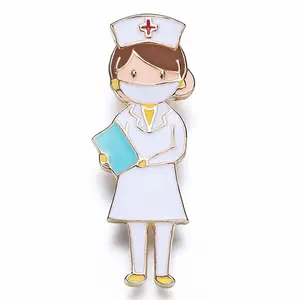 Broche de enfermeira, doutores enfermeira médica punk jóias de ouro de lapela pinos de esmalte de natal presentes e broches femininos