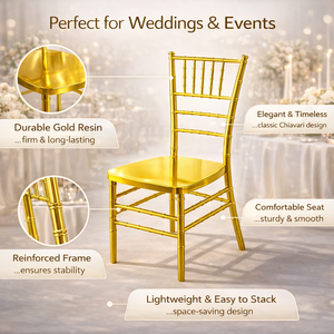 Chaises Chiavari modernes de haute qualité en PP empilables et peu coûteuses pour banquets, hôtels, salles à manger, mariages, fêtes - Product Image 5
