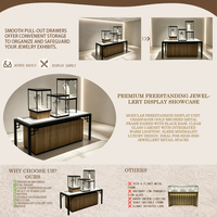 Comptoir de présentation combiné pour bijouterie de luxe, vitrine en verre sur pied, boîte cube pour colliers et bijoux en diamant, boutique de joaillerie