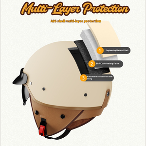 <span class=keywords><strong>SD</strong></span> ABS Retro xe máy cưỡi Mũ bảo hiểm, người đàn ông của một nửa mặt bảo vệ, người lớn tai nạn Mũ bảo hiểm - Product Image 5