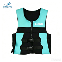 Gilet de sauvetage unisexe en mousse PVC pour sports nautiques (wakeboard, surf, natation, voile), avec logo personnalisé sur le devant, col montant, pour adultes, idéal pour le kayak