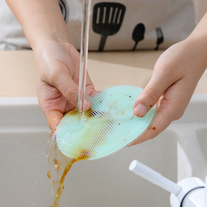 Non-Stick Silicone Dishwashing Pad Round Heat Resistant Kitchen Scouring Pad - Product Image 2