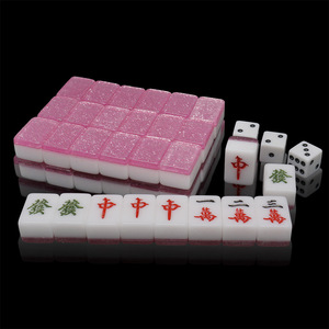 Mini Acrylic Mahjong Set 2.0x1.4x1.2cm Portable Travel With U Shaped Ruler For Chess And Card <b>Entertainment</b> - Product Image 2