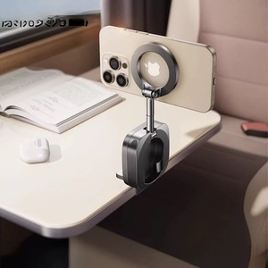 Magnetic Phone <b>Holder</b> For Airplane Travel 360 Degree Rotating Foldable Metal Bracket Black - Product Image 1