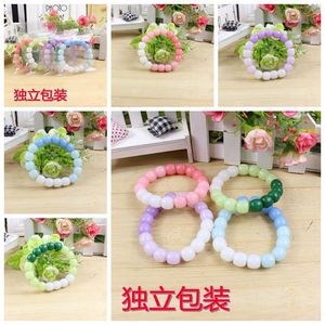 Gradient Hair Tie <b>Bracelet</b> Plastic Resin <b>Ball</b> Shape Dual Purpose Ponytail Gift Independent Packaging - Product Image 1