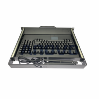 PC industriel tactile RS485 RS232, ordinateur industriel embarqué, clavier, rail coulissant, stock Kisko 1U noir