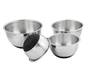 不锈钢搅拌碗带盖可堆叠的嵌套碗，用于烹饪、烘烤、膳食准备、供应