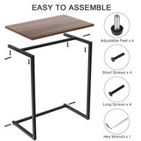 Table d'appoint de chambre à coucher de style design moderne, réglable et pliable, en bois et en métal, pour les meubles de maison dans la chambre à coucher et le salon