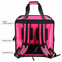 Sac isotherme extensible réfléchissant rose, grande taille, avec doublure en feuille d'aluminium et coton perlé, idéal pour la livraison de repas en usine