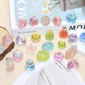 Breloques de fruits électroplaquées haute transparence, ornements de sacs surprises en résine simulée à effet dégradé pour bricolage - Product Image 2