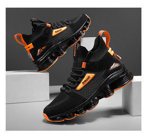Chaussures de basketball montantes pour hommes, transfrontalières, à haute élasticité, avec excellente absorption des chocs et légèreté, idéales pour la course et le sport. - Product Image 1