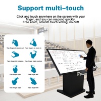 PC tout-en-un Windows 65 pouces, écran tactile sur pied, affichage numérique commercial, kiosque d'information numérique interactif intelligent