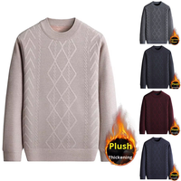 Nouveauté Hiver – Pull Homme Doux et Décontracté en Maille Torsadée Épaisse – Pull Ras du Cou Classique pour Homme