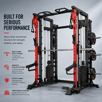 Machine Smith multifonction avec système de croisement de câbles, équipement de gym commercial, rack à squats, banc de musculation, entraîneur fonctionnel