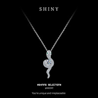 Collier haut de gamme en argent sterling S925 pour femme, simple et polyvalent, Moissan en forme de serpent, pendentif automne hiver