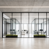 Système de cloison acoustique modulaire en verre, cadre en aluminium, panneau double vitrage, cloison insonorisée pour espace personnel et studio