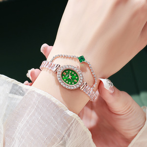 Elegante reloj de pulsera extraíble para mujer, reloj de pulsera ovalado con incrustaciones de circonitas para mujer - Product Image 2