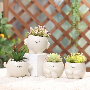 4 pollici moderna semplicità Mini vaso di piante succulente vasi carino quattro emozioni fiori Potter per ufficio scrivania centro commerciale casa - Product Image 6