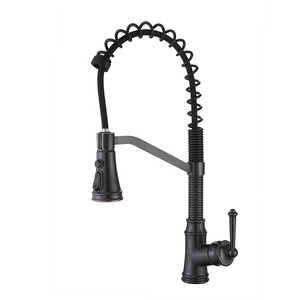 Classific Rotatable European Single Handle Black Brass Pull Out Luxury Spring Commercial Kitchen AT9208OB-DX Kitchen - Product Image 5