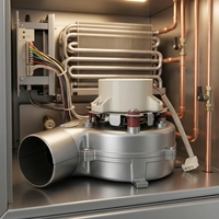 Moteur de souffleur électrique à essence EC avec roulement à billes et construction métallique, résistance aux hautes températures pour chaudière à gaz HVAC 38W