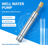 Pompe submersible pour puits étroit de 2,5 pouces, pompe à eau multi-étages en acier inoxydable pour l'alimentation en eau potable domestique et l'utilisation agricole