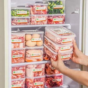 Food <b>Storage</b> <b>Boxes</b> Rectangle Clip On Lid Airtight <b>Stackable</b> For Refrigerator Freezer Kitchen Use - Product Image 1