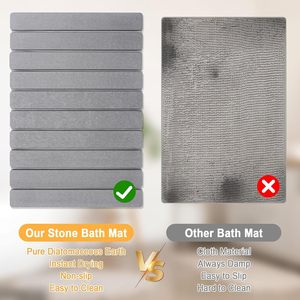 <b>Foldable</b> High-quality Sustainable Super Fast Absorbent Modern Wave Pattern Machine Made Diatomaceous Earth <b>Bath</b> Mat - Product Image 2