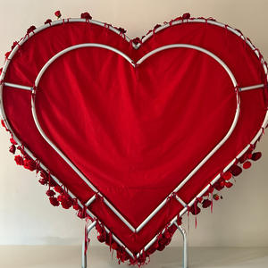 Arco de Melocotón en Forma de Corazón 5D de 2.4m x 2.4m, Elegante Fondo de Pared para Fotos de Boda, Diseño Floral, Tela <span class=keywords><strong>Blueway</strong></span> - Product Image 4