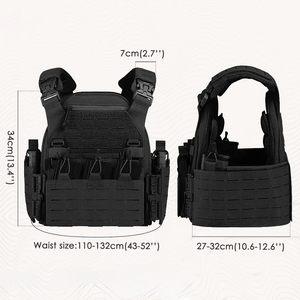 Gilet tactique léger à dégagement rapide, porte-plaques réglable avec système Molle, pour la chasse, l'entraînement et la sécurité en extérieur - Product Image 2