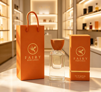 Flacon de parfum rechargeable en verre carré avec logo personnalisé et vaporisateur 30ml/50ml/100ml avec boîte et sac