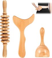 Kit d'outils de massage en bois en gros pour le remodelage corporel, masseur lymphatique en bois pour la cellulite, outils Gua Sha en bois