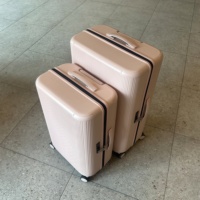 Valise trolley haut de gamme tendance à roulettes pivotantes unisexe en PC rigide ultra-légère avec fermeture éclair et cadenas, bagage cabine