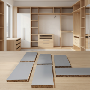 Muebles Modernos de Tablero de Partículas de Melamina Resistentes al Desgaste y a la Corrosión, Acabado para Exteriores, Impermeables, de 4x9 Pies, 9-25 mm de Grosor - Product Image 1