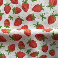 Hot Bán Tùy Chỉnh In Poplin Cotton In Kỹ Thuật Số Dâu Tây Trái Cây Pima Cotton Poplin Vải Cho Trẻ Em