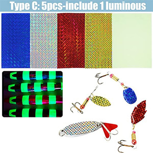 193 pièces holographique adhésif <span class=keywords><strong>Film</strong></span> autocollant Flash bande 3D pêche leurre yeux Kit de réparation bricolage faisant mouche attachant matériel de pêche - Product Image 4