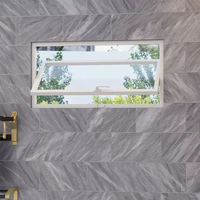 Fenêtre en composite d'aluminium à pivot avec écran invisible pour salon, matériau de construction moderne, épaisseur du verre, style à ouverture battante