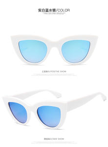 Gafas de sol Retro UV400 de moda europea americana, diseño de ojo de gato grande, PC negro disponible, estilo piloto transparente rosa para Unisex - Product Image 5