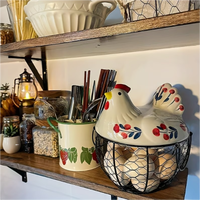 Panier de rangement créatif à thème de Pâques, panier de rangement en céramique pour la cuisine