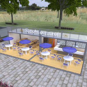 Nhà Bếp Tòa Nhà Biệt Thự Bãi Biển Nhà Bếp Nhà Cao Cấp Lắp Sẵn 40ft Hộp Vận Chuyển Thiết Kế Thanh Lắp Ghép Nhà Hàng Nhà Bếp - Product Image 1