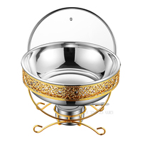 Goldener Abdeckdeckel für Chafing Dish, Gastronomiebedarf, Umweltfreundlicher Edelstahl-Speisenwärmer für Hochzeiten