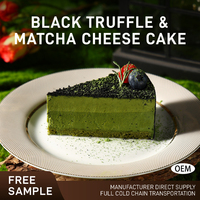 Gâteau Mousse au Fromage Naturel Crémeux Faible en Gras au Thé Matcha, Truffe Noire et Miel, 8 Pouces, 850g, 10 Tranches, Boîte, Supermarché