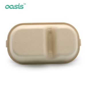 Bol à salade à deux compartiments personnalisable, biodégradable, jetable, en bagasse de canne à sucre, écologique, avec couvercle hydrofuge - Product Image 4