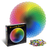 Puzzle rond en carton personnalisable sur le thème de l'espace, 1000 pièces, pour adultes, anti-stress, 2026