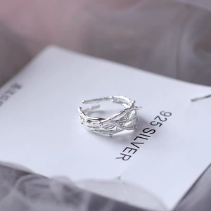 Anillo Abierto con Patrón de Rama de Árbol en Plata de Ley S925, Joyería de Moda para Mujer, Regalo - Product Image 3