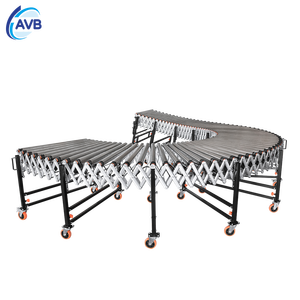 Convoyeur à rouleaux réglable en hauteur 450-650mm/570-850mm/750-1100mm, extensible, capacité 60kg/m, convoyeur de quai de chargement portable - Product Image 1