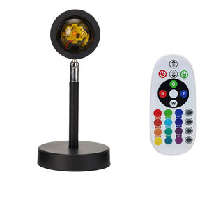 Lampada da tavolo a LED RGB con luce da <span class=keywords><strong>tramonto</strong></span> con ombra nera per camera da letto e foto dal vivo - Product Image 6