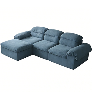 Sofá en Forma de L, Comprimido al Vacío, de Espuma Completa, Diseño Moderno y Simple, Combinación de Telas <span class=keywords><strong>Modulares</strong></span> <span class=keywords><strong>para</strong></span> Sala de Estar en Apartamentos Pequeños - Product Image 3