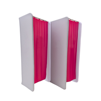 Vestiaire portable en tissu pliant avec rideaux Design moderne pour les magasins de détail et les magasins de vêtements